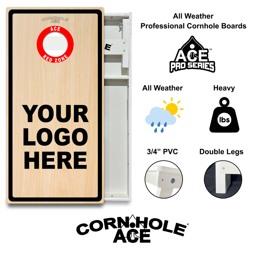 Custom All Weather ACE Red Zone Professional Cornhole Board Set