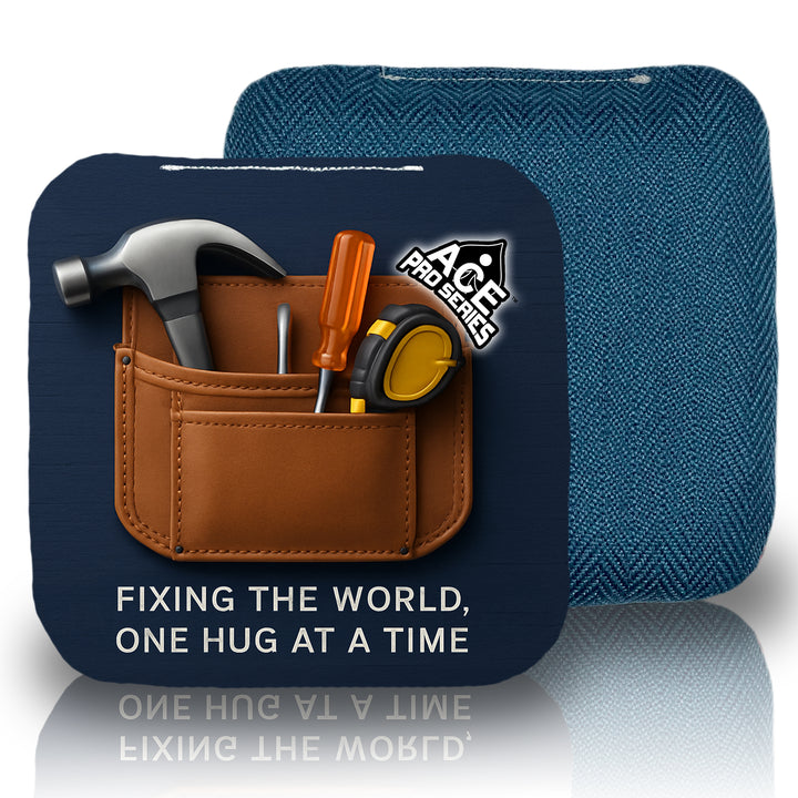Dad's Toolbelt - Navy Blue Carpet - ACE Pro Carpet Cornhole Bags