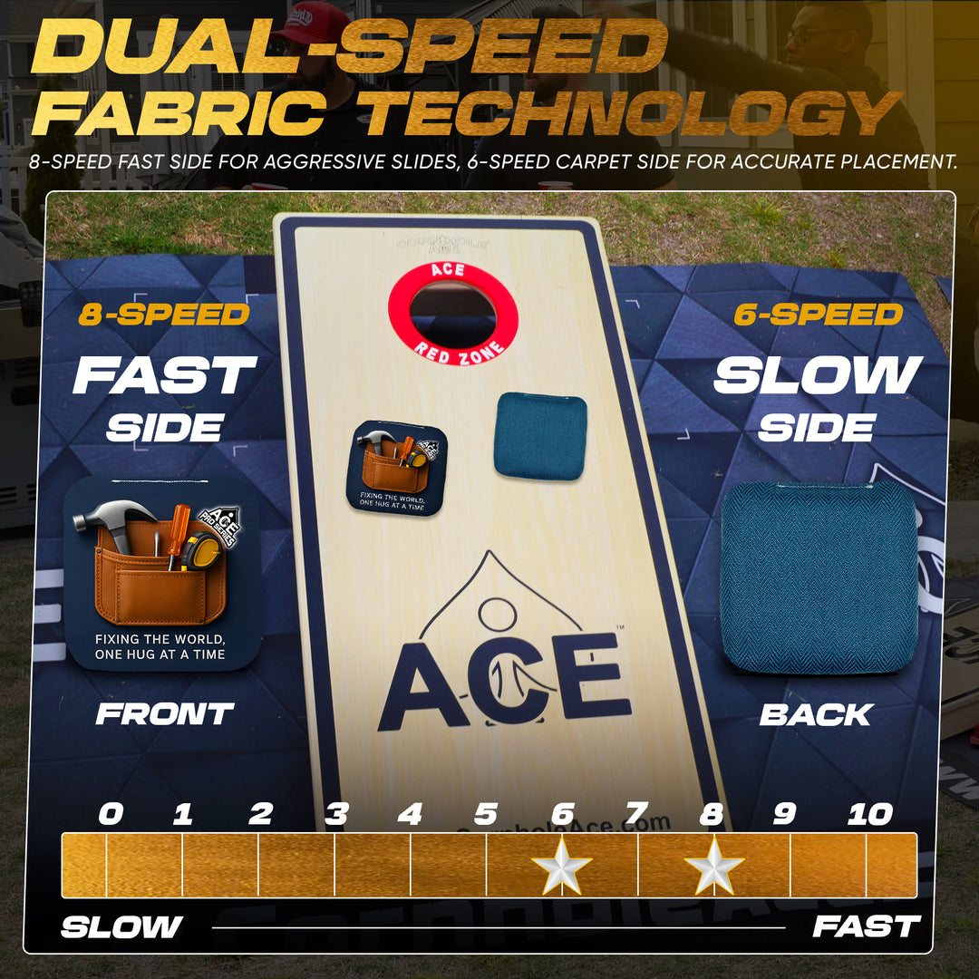 Dad's Toolbelt - Navy Blue Carpet - ACE Pro Carpet Cornhole Bags