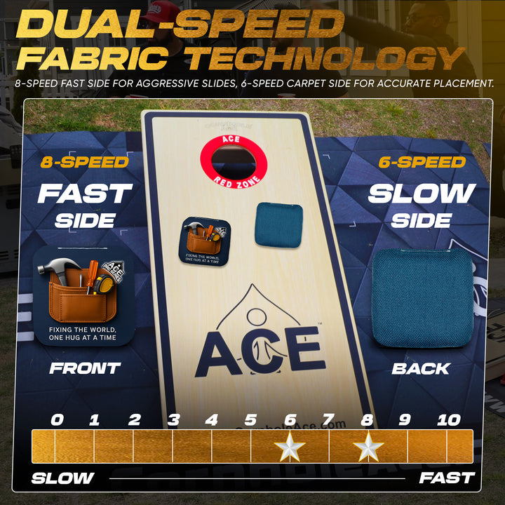 Dad's Toolbelt - Navy Blue Carpet - ACE Pro Carpet Cornhole Bags