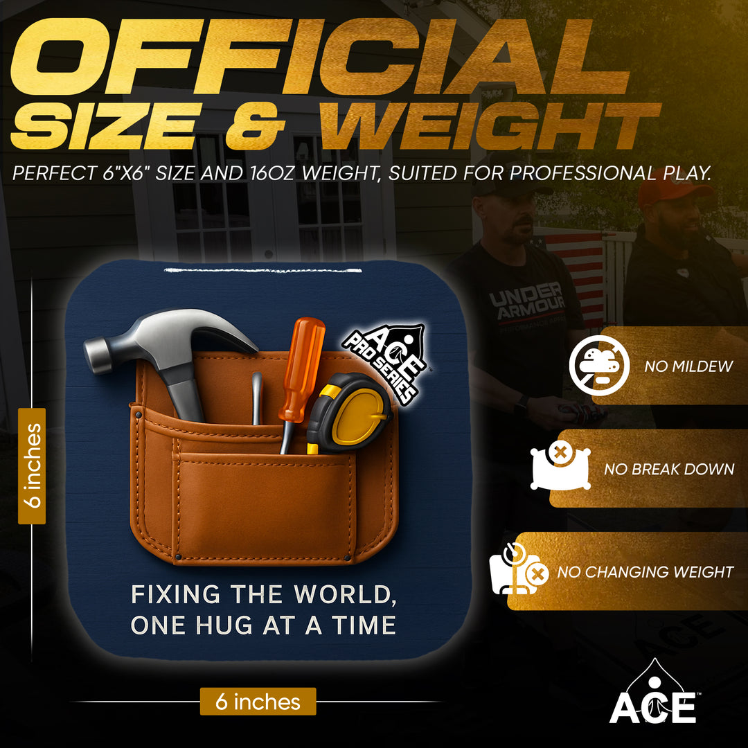 Dad's Toolbelt - Navy Blue Carpet - ACE Pro Carpet Cornhole Bags