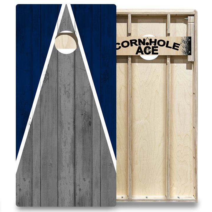 Dallas Tailgate Triangle Design (Blue and Silver) - Cornhole Board Set - Elite