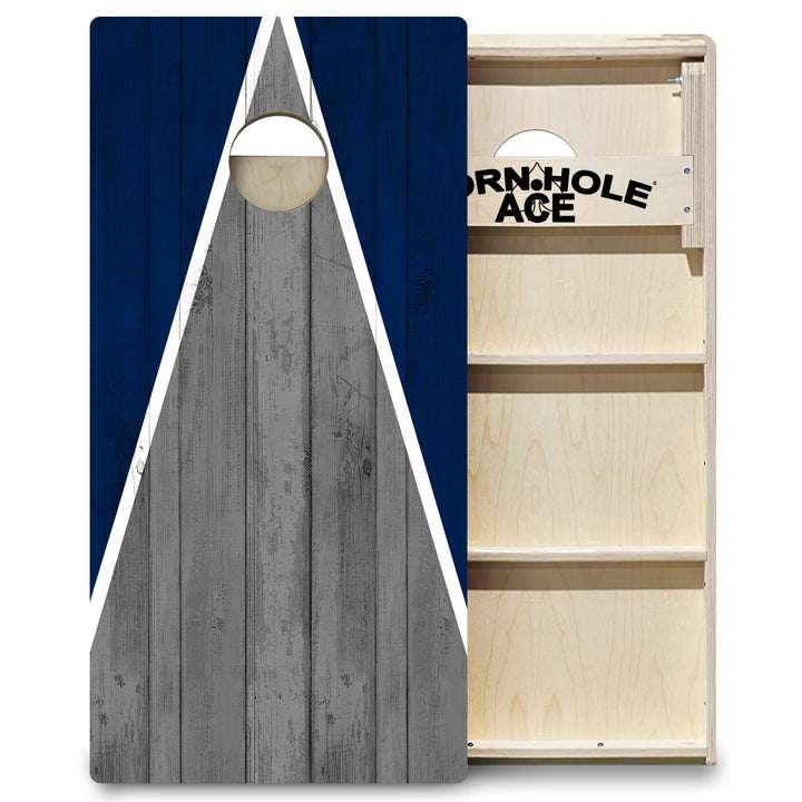 Dallas Tailgate Triangle Design (Blue and Silver) - Cornhole Board Set - Professional