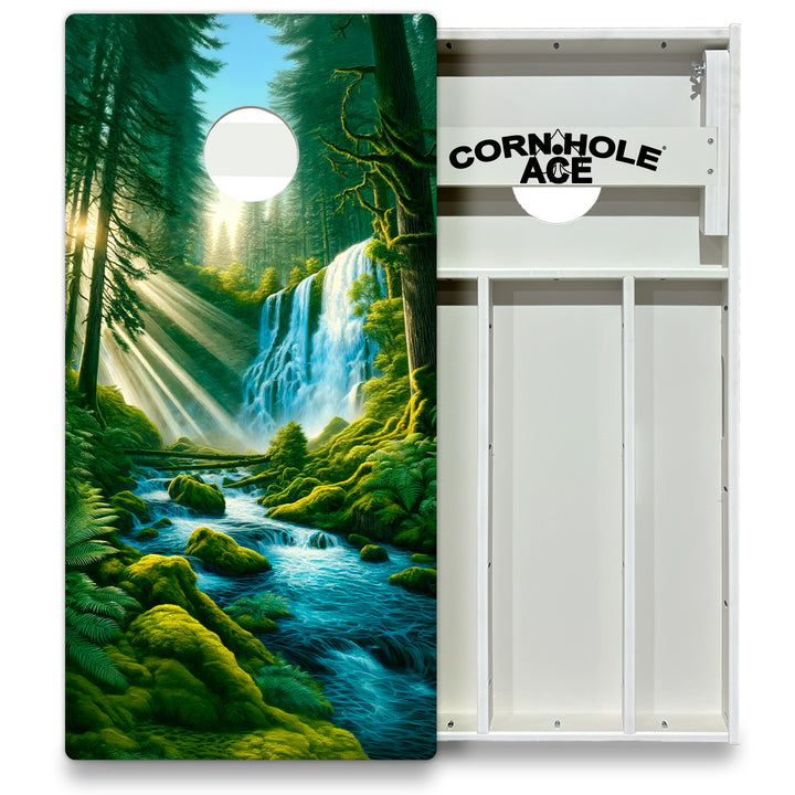 Emerald Tree Falls - Cornhole Board Set - All Weather