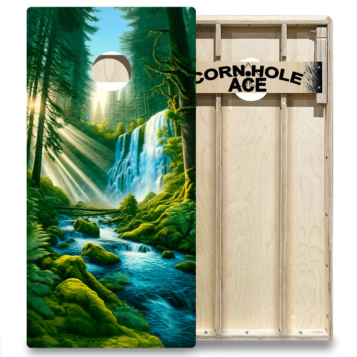 Emerald Tree Falls - Cornhole Board Set - Elite