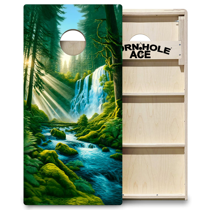 Emerald Tree Falls - Cornhole Board Set - Professional