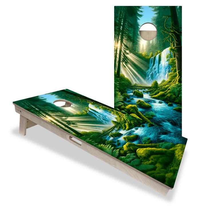 Emerald Tree Falls - Cornhole Board Set - Professional