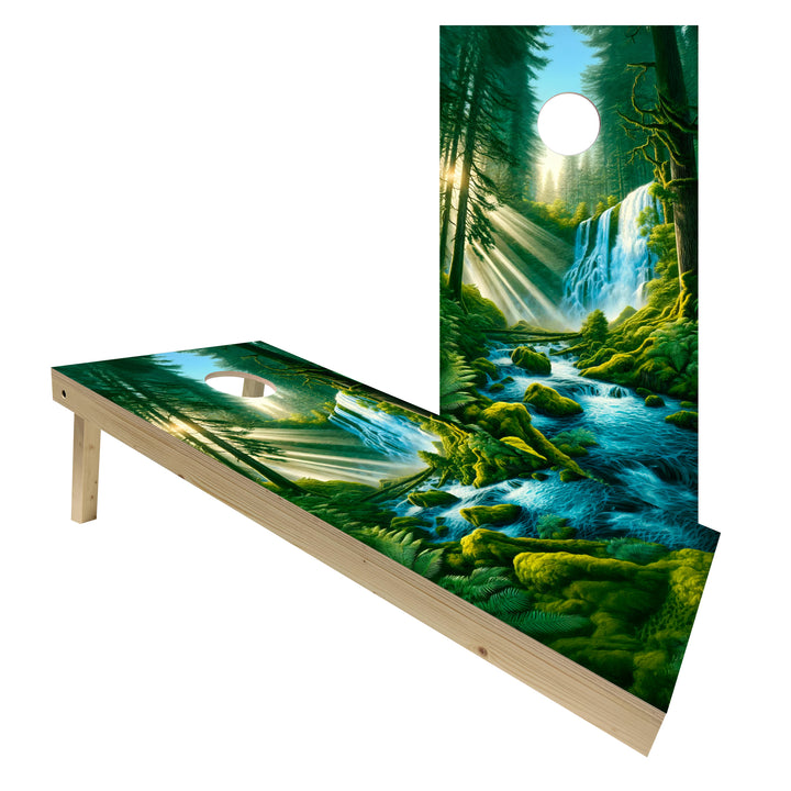 Emerald Tree Falls - Cornhole Board Set - Standard