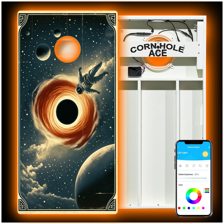 Falling Into the Void - Cornhole Board Set - All Weather - With Pro Light Kit