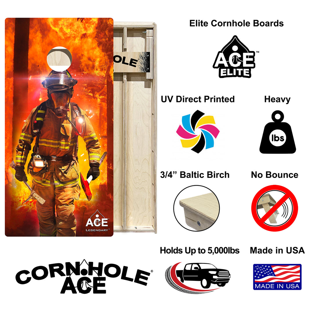 Firefighter Legendary Series - Cornhole Board Set - Elite