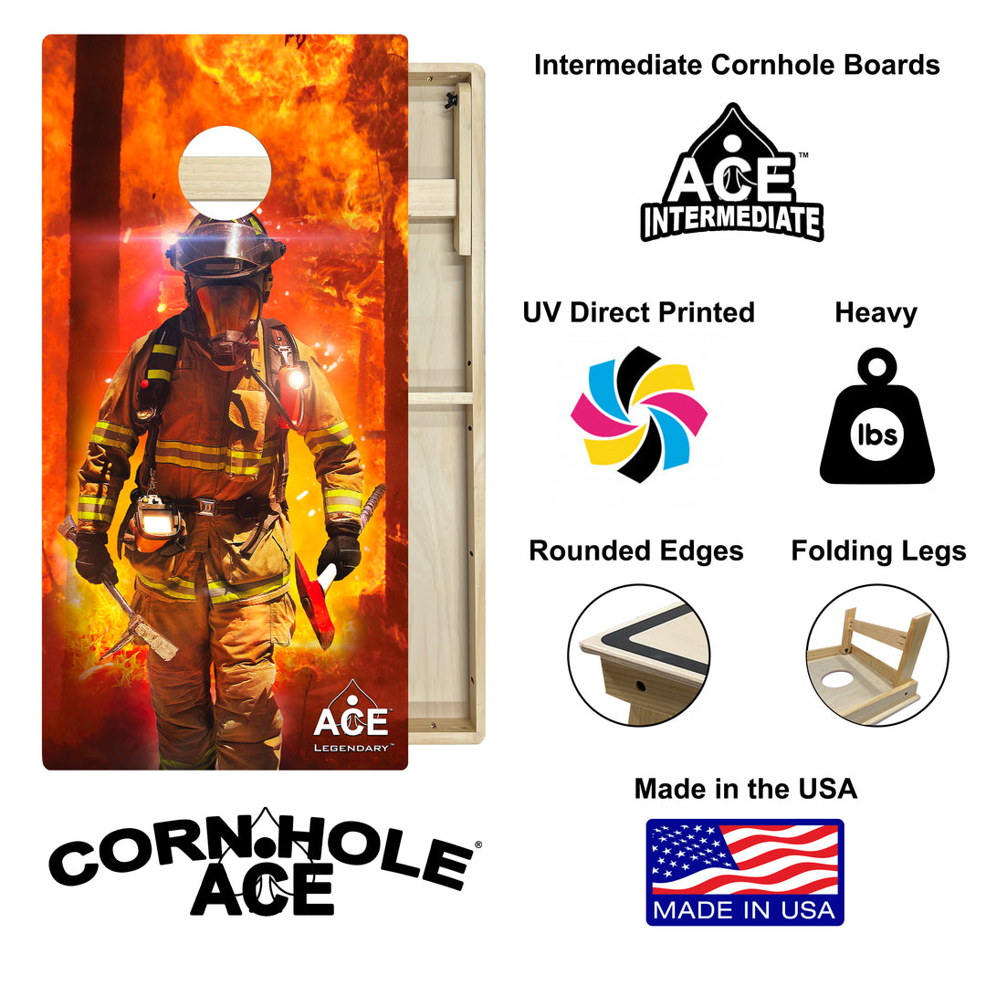 Firefighter Legendary Series - Cornhole Board Set - Intermediate