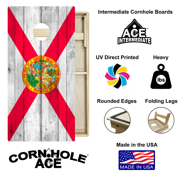 Florida State Flag - Cornhole Board Set - Intermediate