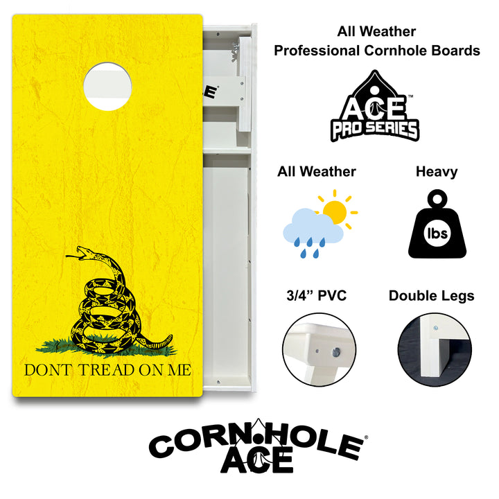 Don't Tread on Me - Gadsden Flag - Cornhole Board Set - All Weather