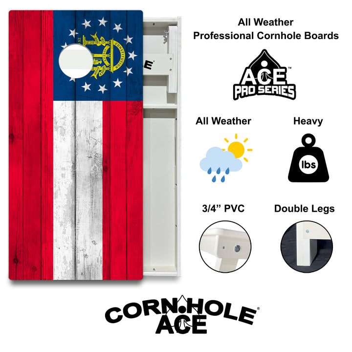 Georgia State Flag - Cornhole Board Set - All Weather