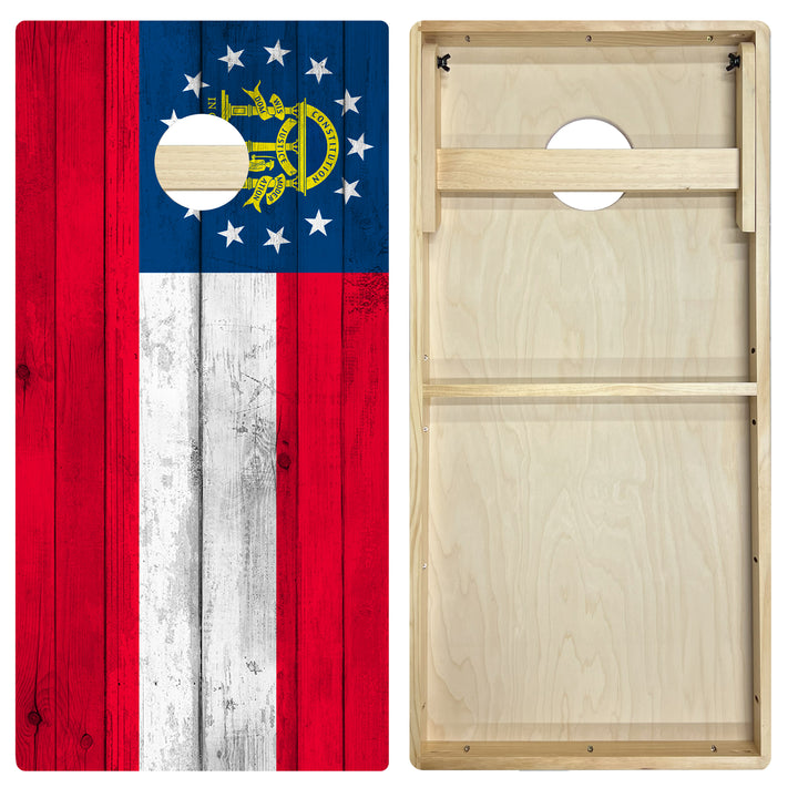 Georgia State Flag - Cornhole Board Set - Intermediate