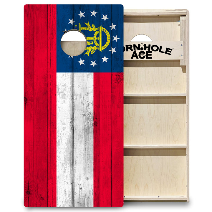 Georgia State Flag - Cornhole Board Set - Professional