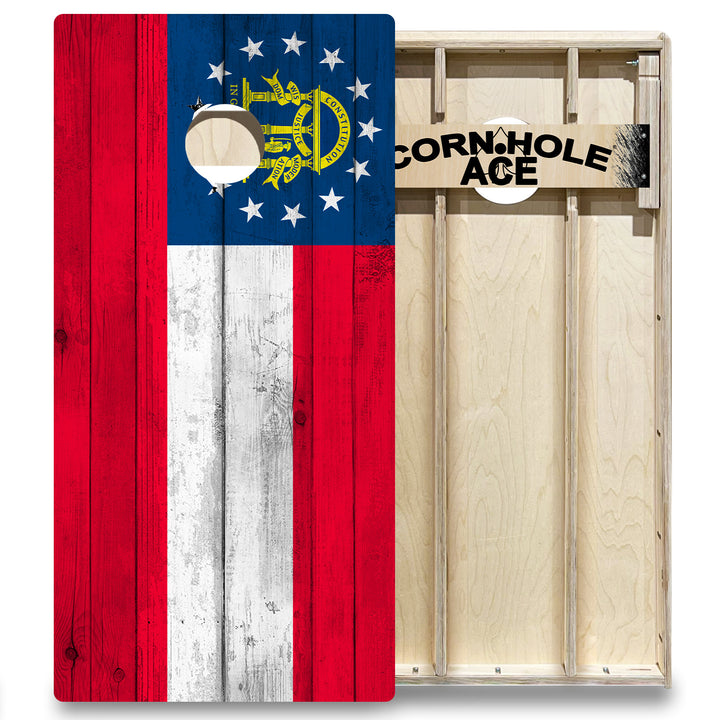 Georgia State Flag - Cornhole Board Set - Elite