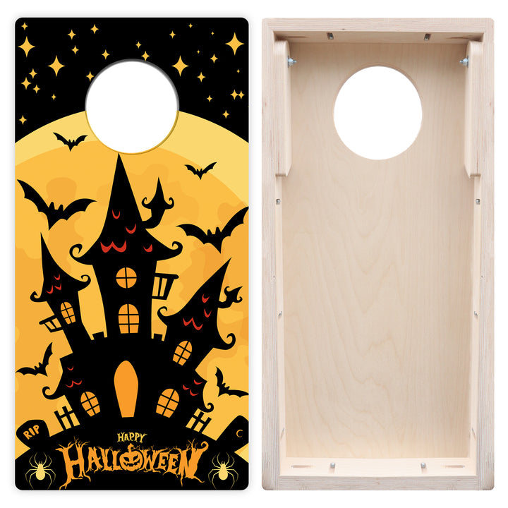 Black Haunted House - Cornhole Board Set - Tailgate