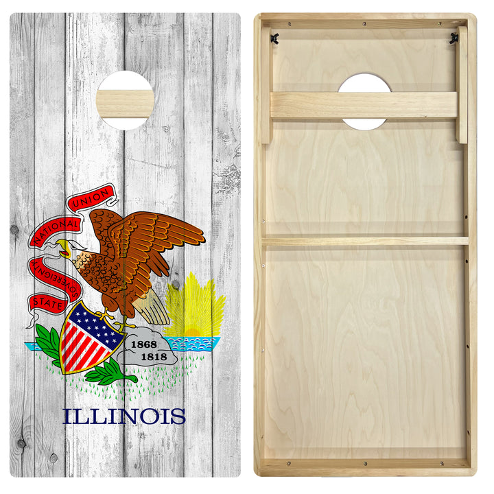 Illinois State Flag - Cornhole Board Set - Intermediate