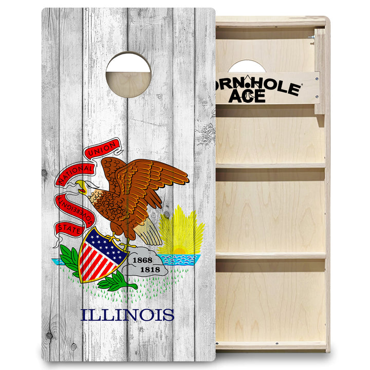 Illinois State Flag - Cornhole Board Set - Professional