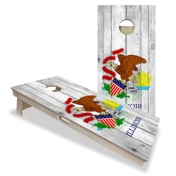 Illinois State Flag - Cornhole Board Set - Professional