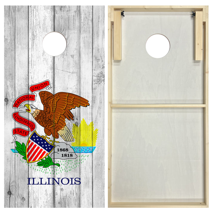 Illinois State Flag - Cornhole Board Set - Standard