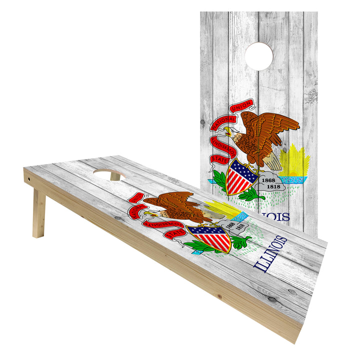 Illinois State Flag - Cornhole Board Set - Standard