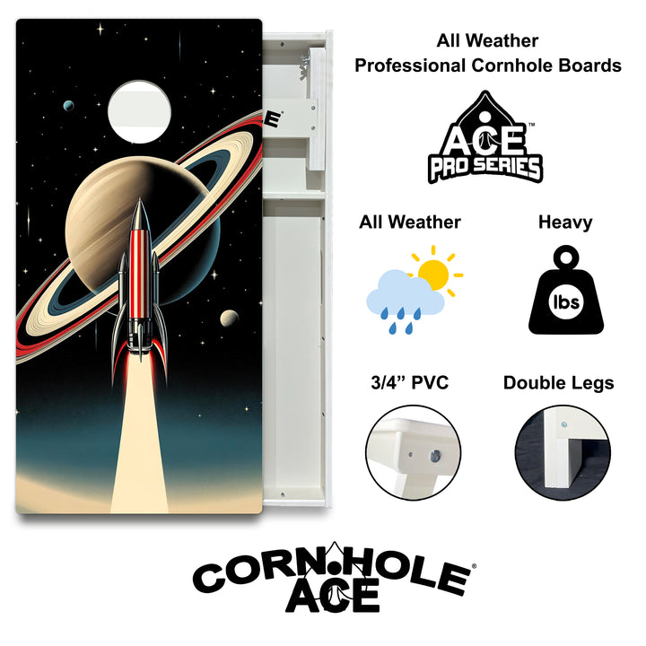 Launch to Saturn - Cornhole Board Set - All Weather