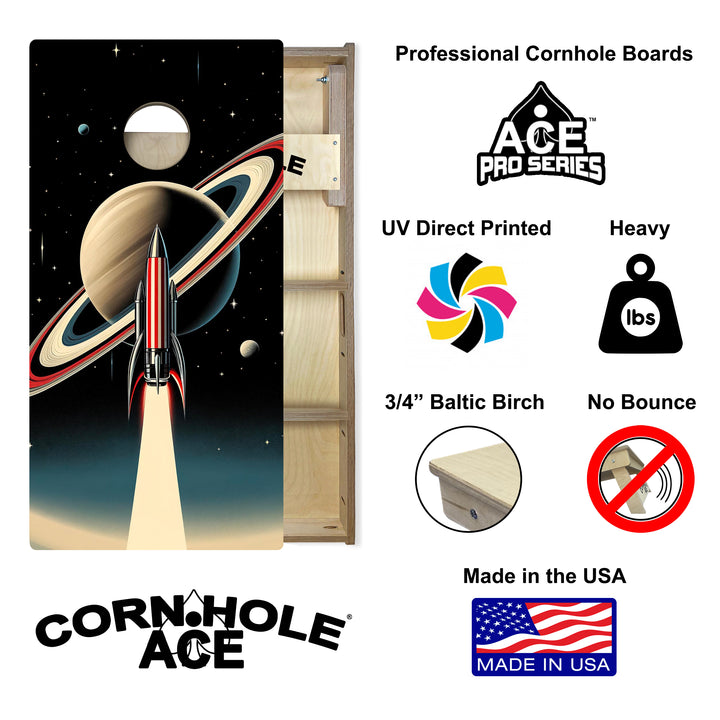 Launch to Saturn - Cornhole Board Set - Professional