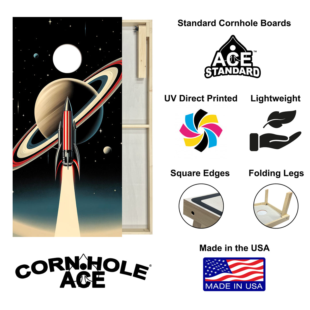 Launch to Saturn - Cornhole Board Set - Standard