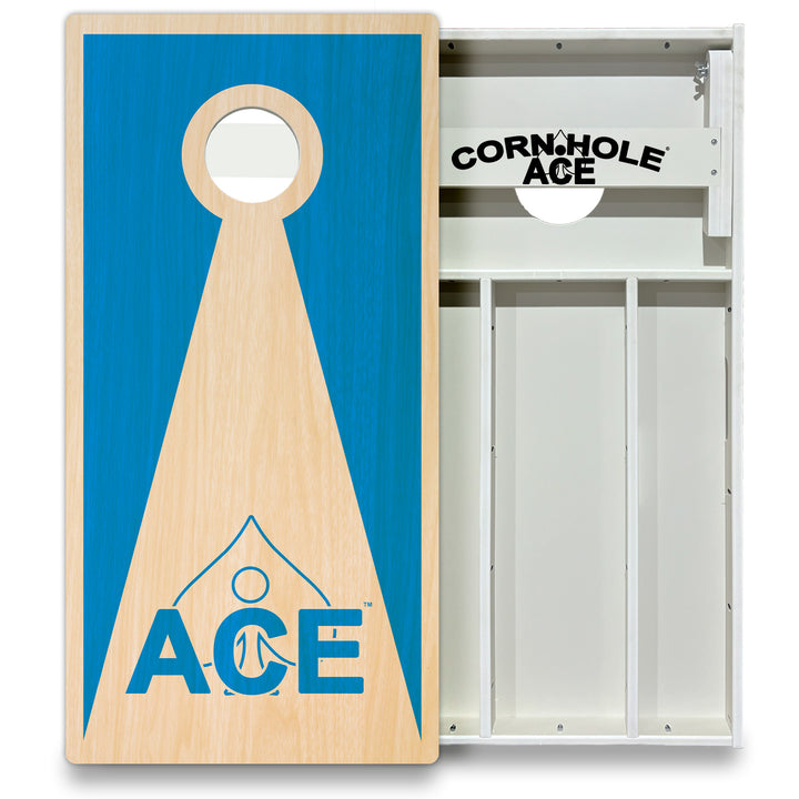 Light Blue ACE Inverse Triangle - Cornhole Board Set - All Weather