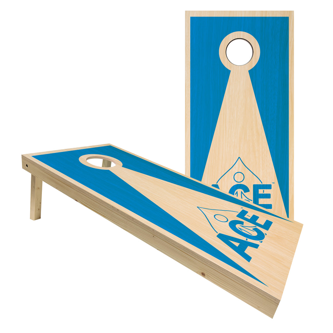 Light Blue ACE Inverse Triangle - Cornhole Board Set - Standard