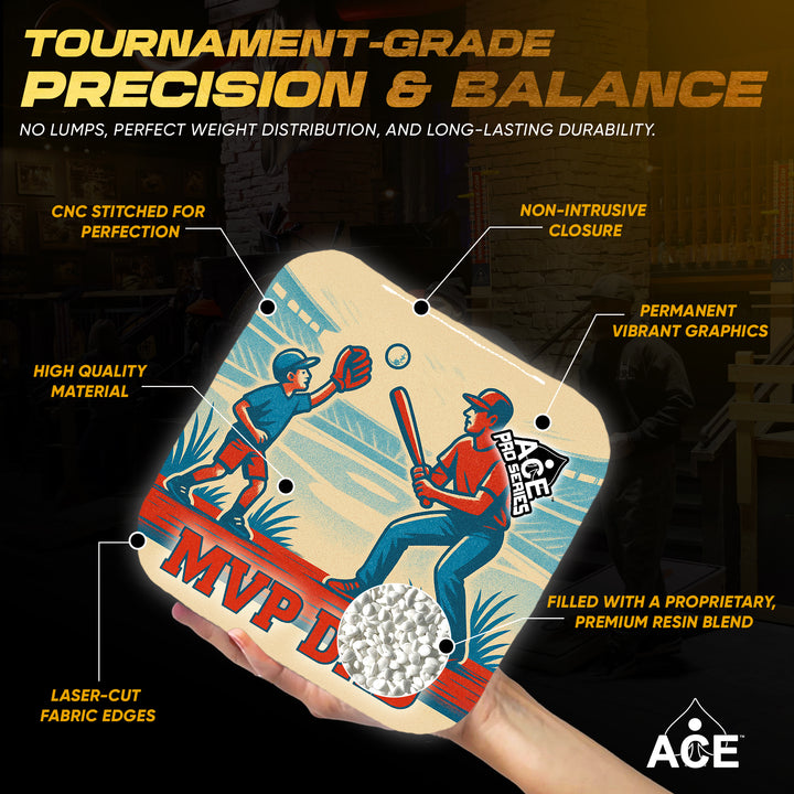 MVP Dad - Teal Carpet - ACE Pro Carpet Cornhole Bags