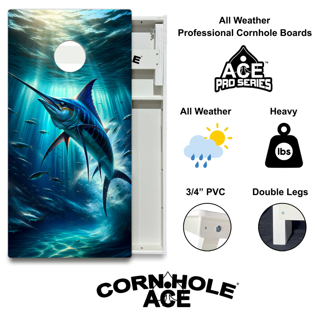 Marlin Majesty - Cornhole Board Set - All Weather