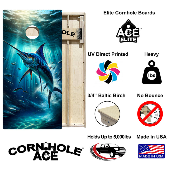 Marlin Majesty - Cornhole Board Set - Elite