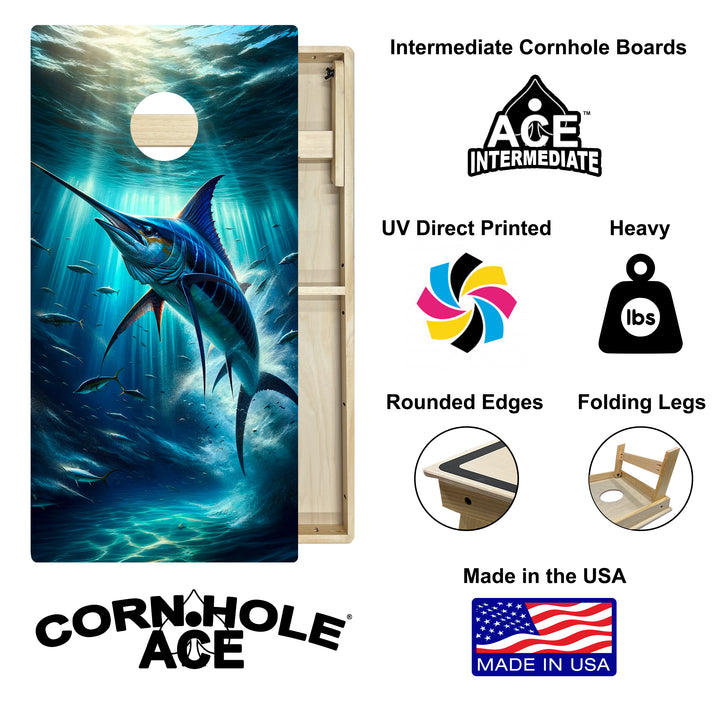 Marlin Majesty - Cornhole Board Set - Intermediate