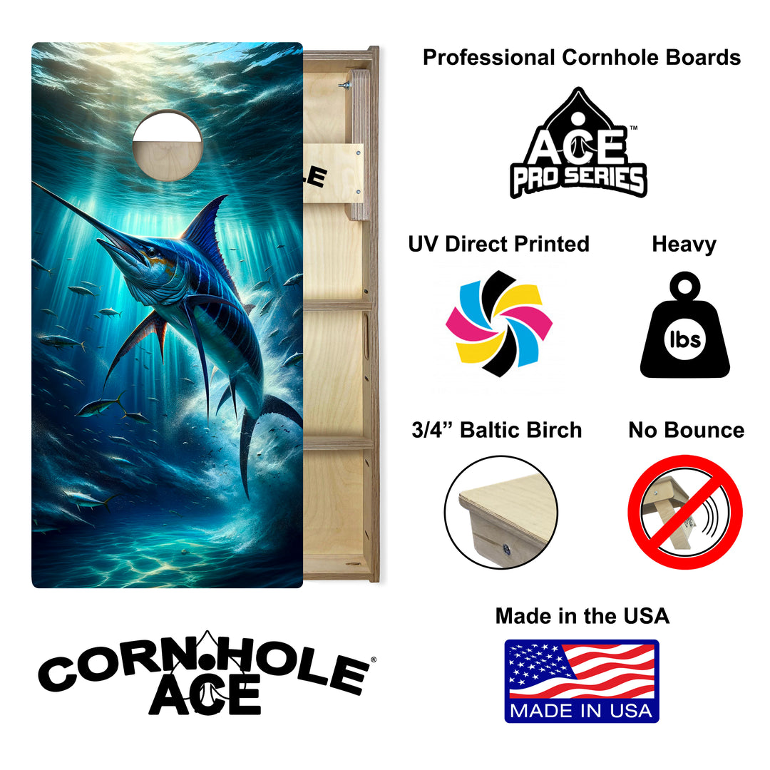 Marlin Majesty - Cornhole Board Set - Professional