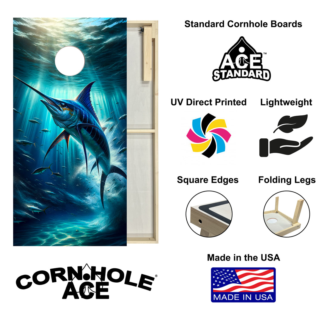 Marlin Majesty - Cornhole Board Set - Standard