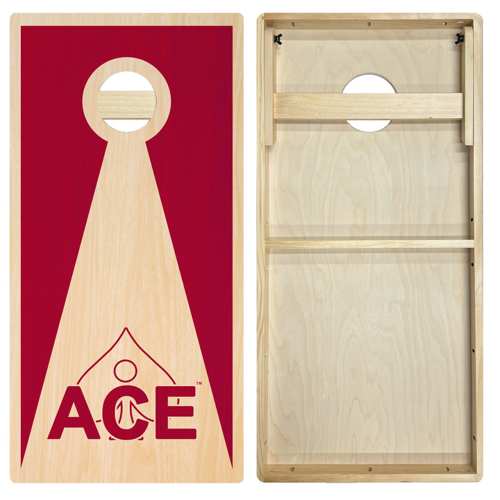 Maroon ACE Inverse Triangle - Cornhole Board Set - Intermediate