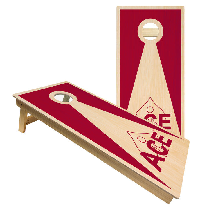 Maroon ACE Inverse Triangle - Cornhole Board Set - Intermediate