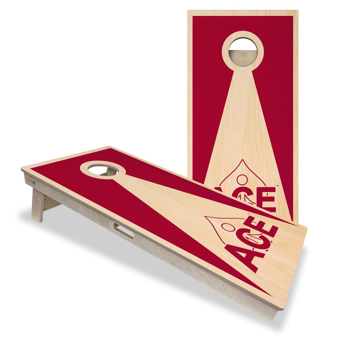 Maroon ACE Inverse Triangle - Cornhole Board Set - Professional