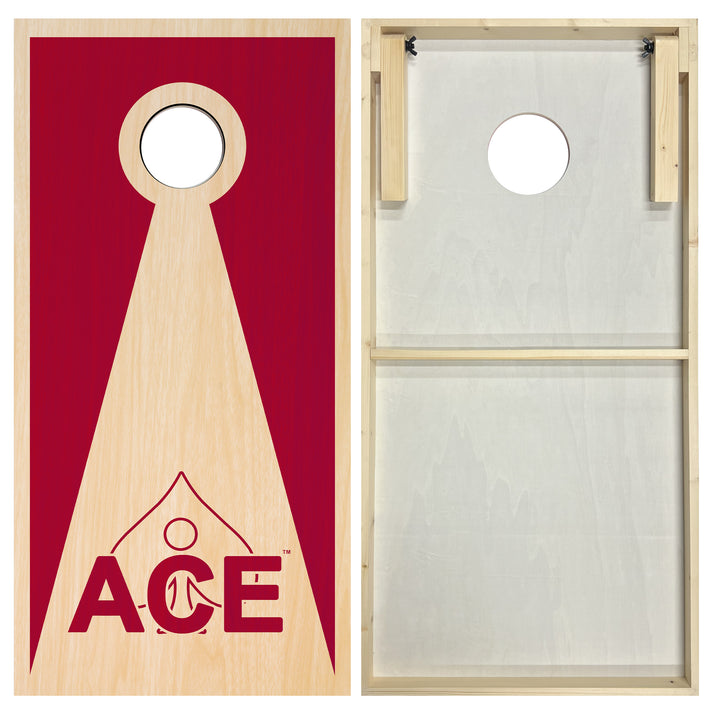 Maroon ACE Inverse Triangle - Cornhole Board Set - Standard