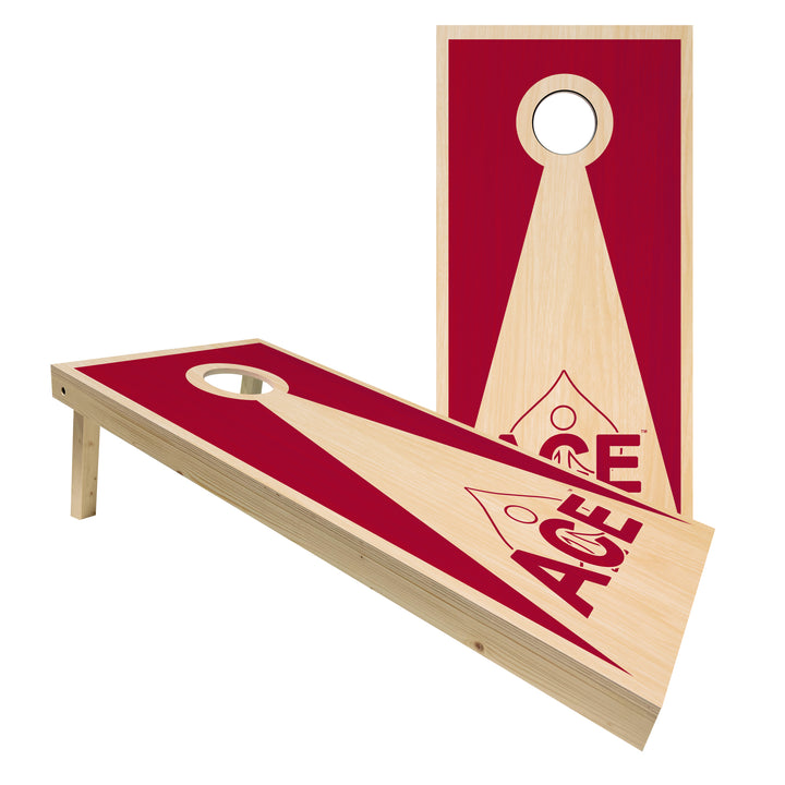 Maroon ACE Inverse Triangle - Cornhole Board Set - Standard