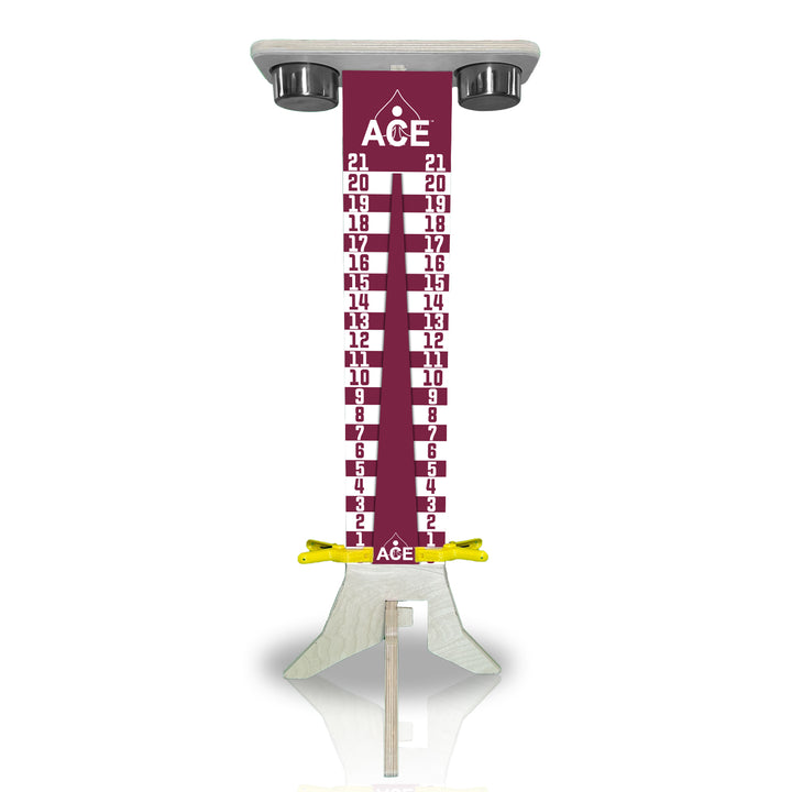 Elite Cornhole Scoreboard - 3ft Tall - Triangle Edition (Maroon/White)