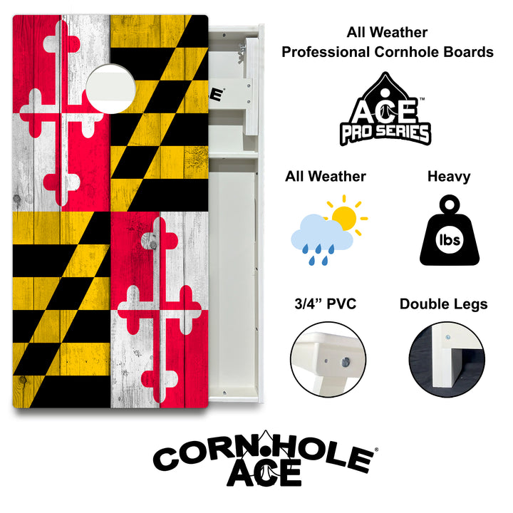 Maryland State Flag - Cornhole Board Set - All Weather