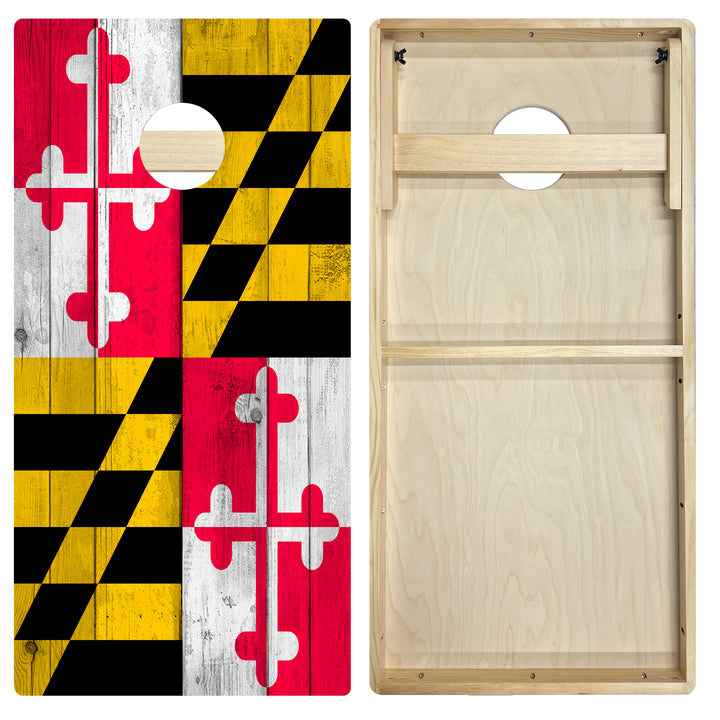 Maryland State Flag - Cornhole Board Set - Intermediate