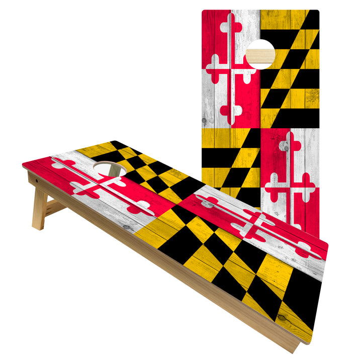 Maryland State Flag - Cornhole Board Set - Intermediate