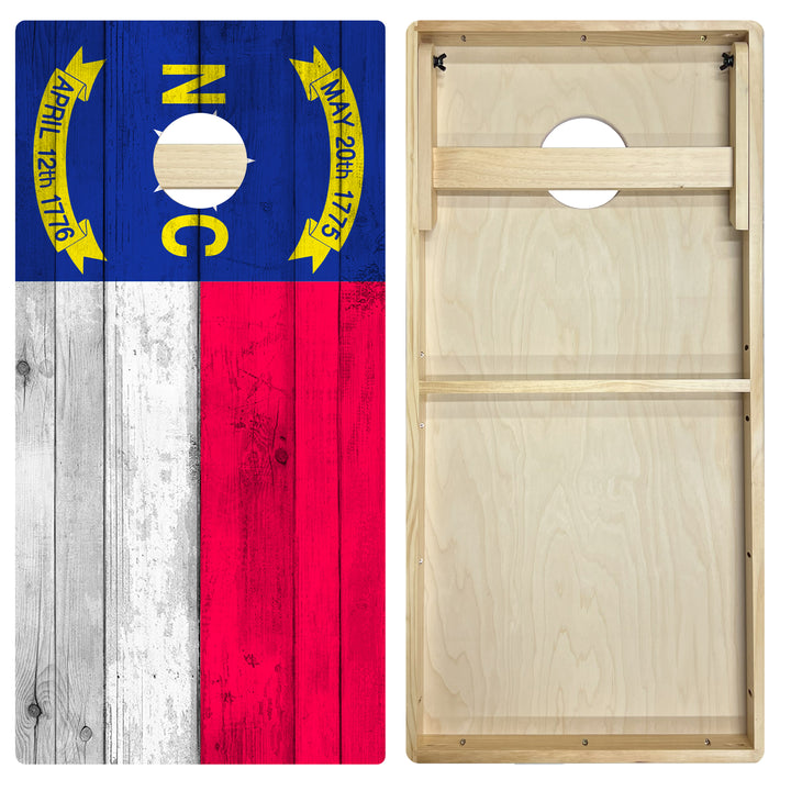 North Carolina State Flag - Cornhole Board Set - Intermediate