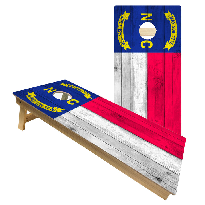 North Carolina State Flag - Cornhole Board Set - Intermediate