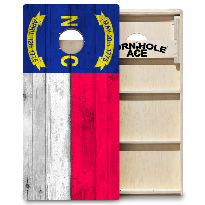 North Carolina State Flag - Cornhole Board Set - Professional